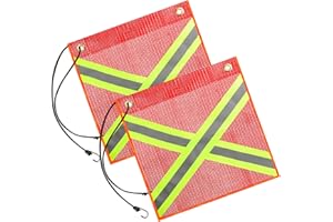 CXWLHH Rote Fahne Überlänge Hochsichtbar Reflektierend Warnfahne Rote für Transport mit Gummisei