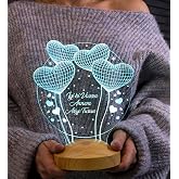 Mother's Day Gift, Gift for Mother, Birthday Gift for Mother Balloon Hearts Globe Personalized 3D Led Lamp