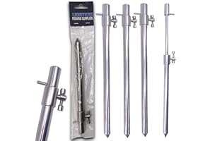 LIDSTERS FISHING SUPPLIES LFS Stainless Steel Banksticks Carp Fishing Bank Sticks 20-30cm 30-50cm 50-90cm (1 x 20-30cm)