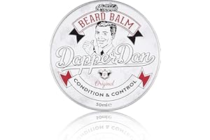 Baume Nourrissant pour Barbe Dapper Dan, Mélange d'Huiles Essentielles et de Cires pour Sculpter, Coiffer et Nourrir Moustaches et Barbe, Parfum de Vanille et Framboise, 1 x 50 ml