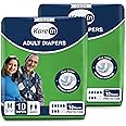 KareIn Classic Adult Diapers, Medium, Waist Size 76-114 Cm (30"-45"), 20 Count, Tape Style, Unisex, High Absorbency, Leak Proof, Wetness Indicator, pack of 2