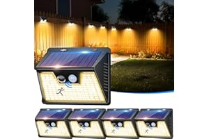 ‎NIPIFY nipify 【5 Stück Solarlampen für Außen mit Bewegungsmelder Warmweiß, 140 LED 3 Modi 180° Solarleuchten für Außen, IP65 Wasserdichte LED Solar Aussenleuchte mit Bewegungsmelder Aussen für Wand Garten
