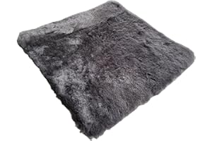 Naturasan Echtes Lammfell Sitzkissen, Sitzauflage Auto aus Merino Schaffell, Stuhlkissen, Rollstuhl Auflage, Stuhlauflage super warm und weich, Katzenbett, Deko Kissen, 40 x 40 cm (Grau)