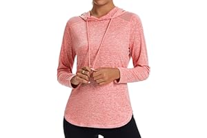 Gyabnw Damska koszulka funkcyjna z długim rękawem, z otworami na kciuki, konstrukcja z siateczki i ściągaczem, ochrona przed promieniowaniem UV, do studia fitness, biegania, jogi