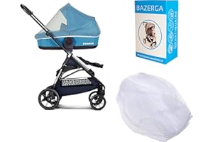 BAZERGA Moustiquaire Poussette Bébé Protection Anti-Insectes pour Poussette, Cosy, Nacelle, Porte-bébé, Siège Auto, Berceaux Portable Et Durable, Offre Une Protection Complète De Notre Enfant (Blanc)