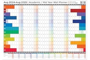 1357AWARDS Academic Wall Planner 2024/25 | A1 (84cmx59.4cm) | Supplied Rolled | Students, schools, colleges, universities and parents. Keep track of holidays, key dates in the academic year | calendar 2024 uk