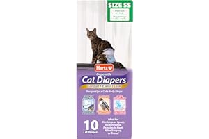 Hartz Couches jetables pour Chat, faciles à Enfiler, Confortables et sécurisées Pendant 12 Heures de Protection Contre Les fuites, Plusieurs Tailles, XS (SS)
