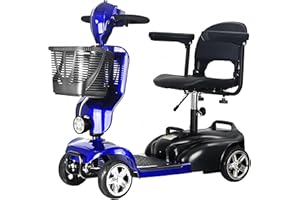 ICAN PRODUCTS iCAN X-02 2026 Model Portable Mobility Scooter (Blue), 120 Kg Capacity, 12.5 Mile Long Range, Removable Battery, UK Regulated, LED Headlight, Removable Basket, CupHolder, Light Weight, Front Fairing