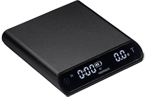 Normcore Báscula de café de bolsillo V3, báscula de café espresso por goteo, báscula barista con temporizador, cuerpo de aluminio anodizado con pantalla LCD retroiluminada, color negro