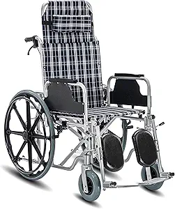 KosmoCare Recliner Light Foldable Wheelchair with Aluminium Frame