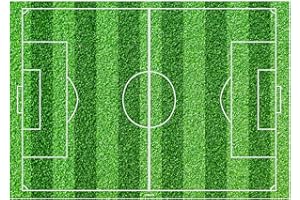 dekora - Foglio Commestibile Campo da Calcio - Carta di Zucchero A5 (14,8 x 21 cm) - Decorazione per Torte per Bambini - Senza Glutine, Senza Zuccheri Aggiunti, Adatto ai Vegetariani - Facile da Usare