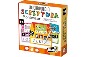 Headu - Laboratorio de Escritura Montessori Juego Educativo, Multicolor (IT23578), Idioma Italiano
