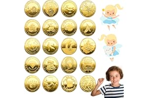 Roserrose 20 StüCk Zahnfee MüNze, Zahnfee Geschenke MäDchen, Zahnfee Geschenke Jungen, GoldmüNzen Kinder, Geschenke Von Der Zahnfee, Verlorenen Zahn Geschenke Souvenir für MäDchen Junge