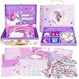 TCJJ 112Pcs Unicorn Stationery Set for Girls,Kids Stationery Set for Ages 5-12,Stationary Letter Writing Sets for Kids,Girls Unicorn Art Craft Toys,Christmas Gifts,Birthday Gifts