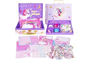 TCJJ 112Pcs Unicorn Stationery Set for Girls,Kids Stationery Set for Ages 5-12,Stationary Letter Writing Sets for Kids,Girls Unicorn Art Craft Toys,Christmas Gifts,Birthday Gifts