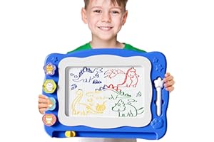 BLmukce Große Magnetisches Zeichenbrett Spielzeug für Kinder Alter 2-7 Jahre, löschbare Doodle Brett mit 4 Farben, Bildungsreise Lernspielzeug