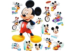 ‎ALLES-MEINE.DE GMBH alles-meine.de GmbH 16 TLG. Set Wandtattoo/Sticker + Fensterbilder - Mickey Mouse - Wandsticker + Fenstersticker - Aufkleber für Kinderzimmer - Maus Playhouse/Jungen & ..