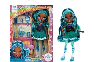 RAINBOW HIGH Sparkle & Shine Doll - Misty - Poupée Mannequin de 28 cm Cheveux Bleu Sarcelle et Bulles Magiques dans Les Jambes, Couleur, Style, Jeu, À Collectionner, Enfants de 4 à 12 Ans et Plus