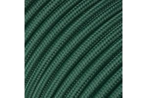 LIGHTSTOCK Textilkabel für Lampe, Rundkabel, zweiadrig (2x0.75mm²), Dunkelgrün - 3 Meter