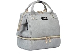 Viedouce Borsa Termica Porta Pranzo,Borse da Picnic,Mini Borsa Zaino Mamma,Zaino Fasciatoio per Pannolini,Multifunzione Oxford Zaino Cambio Neonato,Grigio