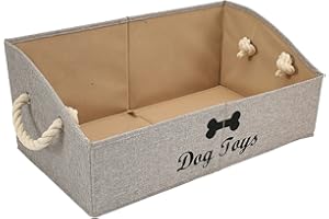 Morezi Trapezoidal Canvas Pet Toy Chest with Handle, Suitable for Storing Dog Toys and Pet Supplies-Light Brown