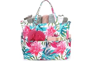 LEDAOU Duża torba plażowa z zamkiem błyskawicznym, wodoszczelna, torba na ramię, torba na zakupy, odporna na piasek, z zamkiem błyskawicznym, na basen, fitness, torba podróżna dla rodziny