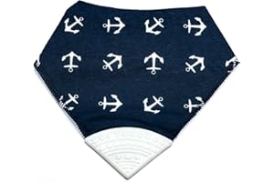 V&D HOME - Baby and Toddler Dribble Bib with Teether | 0-18 month Teething Bibs for Baby and Toddler | 100% BPA & Pthalate Free | Bandana bib with teether