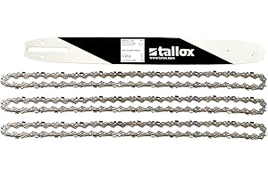 tallox Schwert und 3 Sägeketten 3/8" 1,3 mm 56 TG 40 cm Führungsschiene kompatibel mit Dollmar Einhell Makita Black & Decker und andere