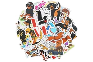 RONGWANGFU Pegatinas de perro salchicha para ordenador portátil (50 unidades), regalo para niños, adolescentes, adultos, niños, salchicha, pegatinas de vinilo impermeables para álbumes de recortes, monopatín,