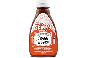 THE SKINNY FOOD CO Skinny Food Co Sugar Free Sweet & Sour Sauce 425ml - Virtually Zero Calorie Sauce - Vegan & Keto-Friendly - Sugar Free Sweet and Sour Sauce - Gluten Free
