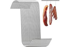 HEEDPEIUR 20 Stück Fleischerhaken Edelstahl Fleischhaken 180mm S Haken Groß Räucherhaken Metzgerhaken S-Förmige Haken Meat Hook S-Haken Für Fleischverarbeitung Räuchern Hähnchen Rippenräuchern Jagd Metzgerei