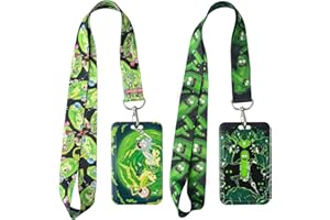 ‎GTOTD GTOTd Rick Lanyard Morty Schlüsselband (2 Pcs) with ID Badge Holder Ausweishalter Decoartions (2 Pcs). Geschenke Merch Cartoon Zubehör Key Zeichenfolge Brieftasche Schlüsselband für Teens