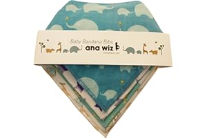 ANA WIZ Set de 5 baberos de bebé de algodón 100% orgánico de diseños exclusivos (set para niño)