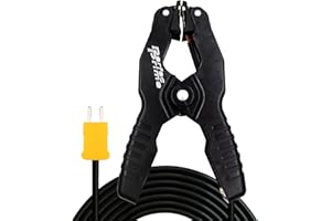 PerfectPrime TL0005 Pipe Clamp Temperature Lead for K-Type Probe Thermocouple Sensor & Meter in Temperature Range from -40~200°C/393°F