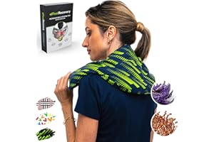 FEEL RECOVERY Saco Térmico Semillas Cervical - Almohada Cuello para Calentar en Microondas (60x22 cm) - Cojín de Semillas - Bolsa de Calor con Funda Lavable, Tela de Algodón 100% y Olor a Lavanda