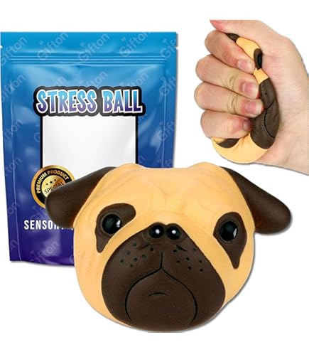 Stretchy Animal Fidget BESTonZON 2-Pack Stretchy Pug Dog Toys - Fun Fidget Squeeze Toys For Stress Relief Fidget Dog
