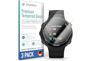 smartect Cristal Templado [3 Piezas, Clear] para Garmin Forerunner 45 / 45s / 55, Protector de Pantalla HD Antiarañazos, Sin Burbujas, Dureza 9H, 0.3mm Ultra Transparente, Ultra Resistente