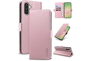 Yunubeyii Handyhülle für Samsung Galaxy A56 - [RFID Blocker] Hülle Luxus PU Leder Kartenhülle Magnetverschluss Klapphülle mit Ständer,Stoßsicher Schutzhülle,Rosa