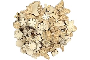 Plstod Foglie Di Fiori Artigianali Farfalla Artigianato Fette 150 pezzi Abbellimenti Fiori Farfalle Foglie per di Nozze Decorazioni per Alberi,Natale Scrapbooking Artigianato fai da te Decorare