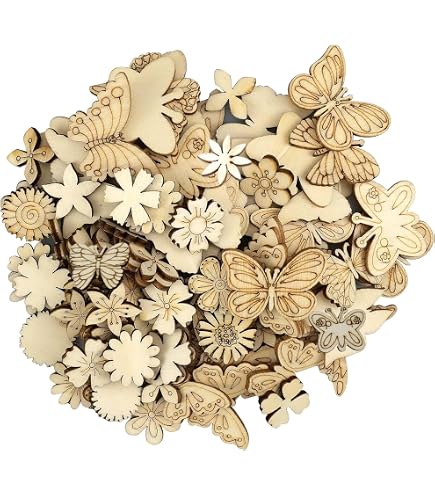 50 Sagome In Legno A Forma Di Piedino Di Bambino: Non Finite, 2,5x1,7 Cm, Per Fai Da Te, Album, Decorazioni E Ciondoli - 2