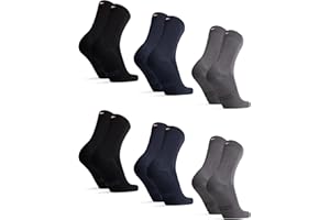 DANISH ENDURANCE Skarpety Bambusowe, Oddychające Skarpety Zapobiegające Poceniu, Antybakteryjne, Miękkie, Dla Mężczyzn i Kobiet, Unisex, 6-Pak