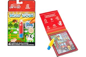 Melissa & Doug Water Wow! Libro Magico da Colorare con Pennello ad Acqua - Tema Fattoria, Gioco Educativo da Viaggio per Bambini 3+ Anni