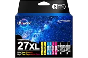 ‎UNIWORK 27XL Multipack Printer Cartridges Compatible with Epson 27 Cartridges for Epson Workforce WF-3620DWF WF-3640DTWF WF-7110DTW WF-7210DTW WF-7610DWF WF-7620DTWF WF-7710DWF WF-7715DWF WF-7720DTWF (Pack of