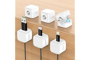 NOLACE Kabelhalter Kabelclips Kabel Management 6 Pack Kabelclips Kabelhalter Kabel Organizer verstellbare Kabel Management Halter für Schreibtisch Aufbewahrung Organisation Kabel Datenkabeln Netzkabel-Weiß