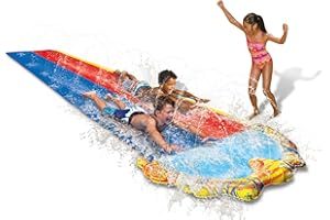 VARUN Speed Doppel Wasserbahn Duell Wasserrutsche 487 cm mit Sprinkler