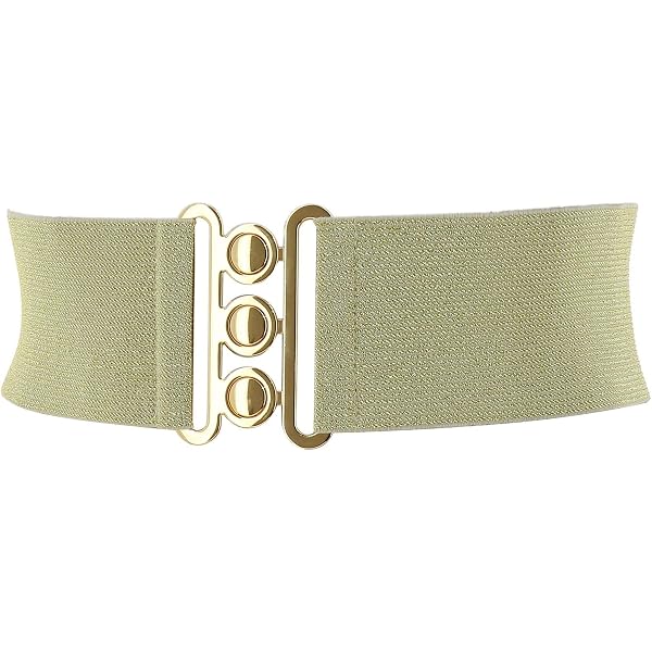 1285 Wide Elastic Cinch Stretch Waistband Retro Gold Medusa Buckle Waist Amazon.com: BlackButterfly Wide Elastic Cinch Stretch  main image 4