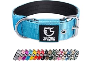 TSPRO - Collare Tattico per Cani - Collare Resistente di Grado Militare con Fibbia in Metallo Resistente - Larghezza Regolabile 3,8cm - Collare per cani di taglia grande (Blue-L)