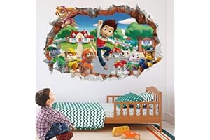 Shengruili Adesivi da Parete Paw Patrol,Adesivi Muro Paw Patrol,Adesivi Murali 3D Stickers,Paw Patrol Adesivi Murali,per Armadio Cameretta Adesivi Bambini