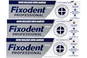 Fixodent Pro Plus 0% crème adhésive 40g - Lot de 3 Tubes