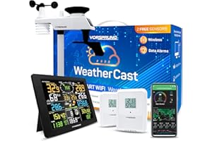 Vorsprung® WS6100 Smart Weather Station System | 7in1 | with App and Wifi | Weather Stations with Outdoor Sensor| Weather Station 2 Extra Sensors